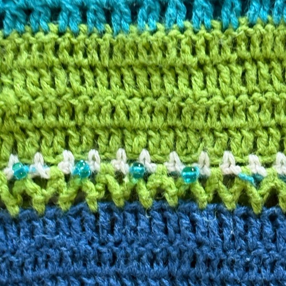 Vintage Willow Ridge  cotton Colorful Striped short sleeve Cardigan sz m - Picture 3 of 5